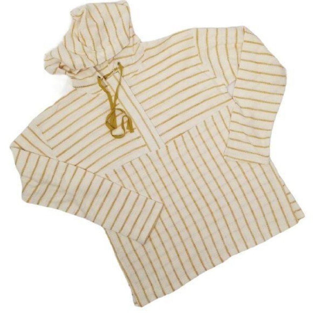 Hem & Thread Yellow Striped Snap Up Hoodie